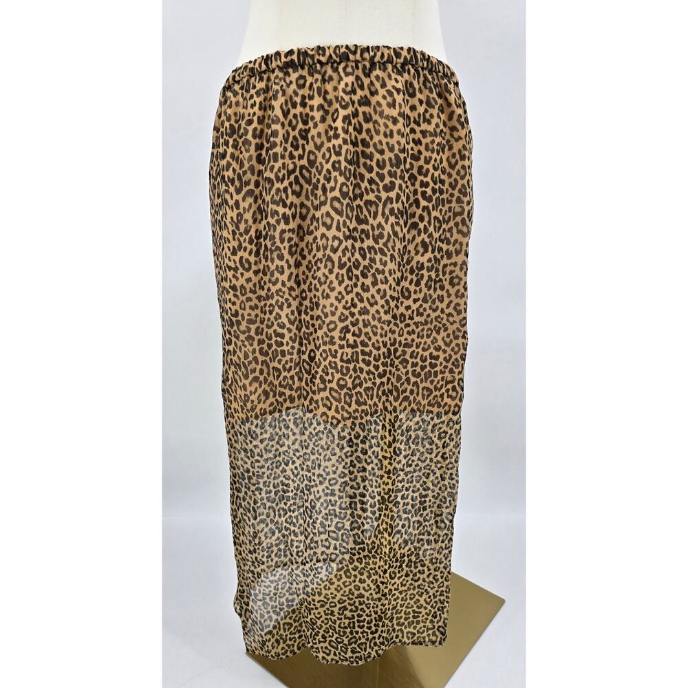 J.Crew Gwyneth Leopard Midi Slip Skirt Cupro Bias Cut Elastic Waist Neutral